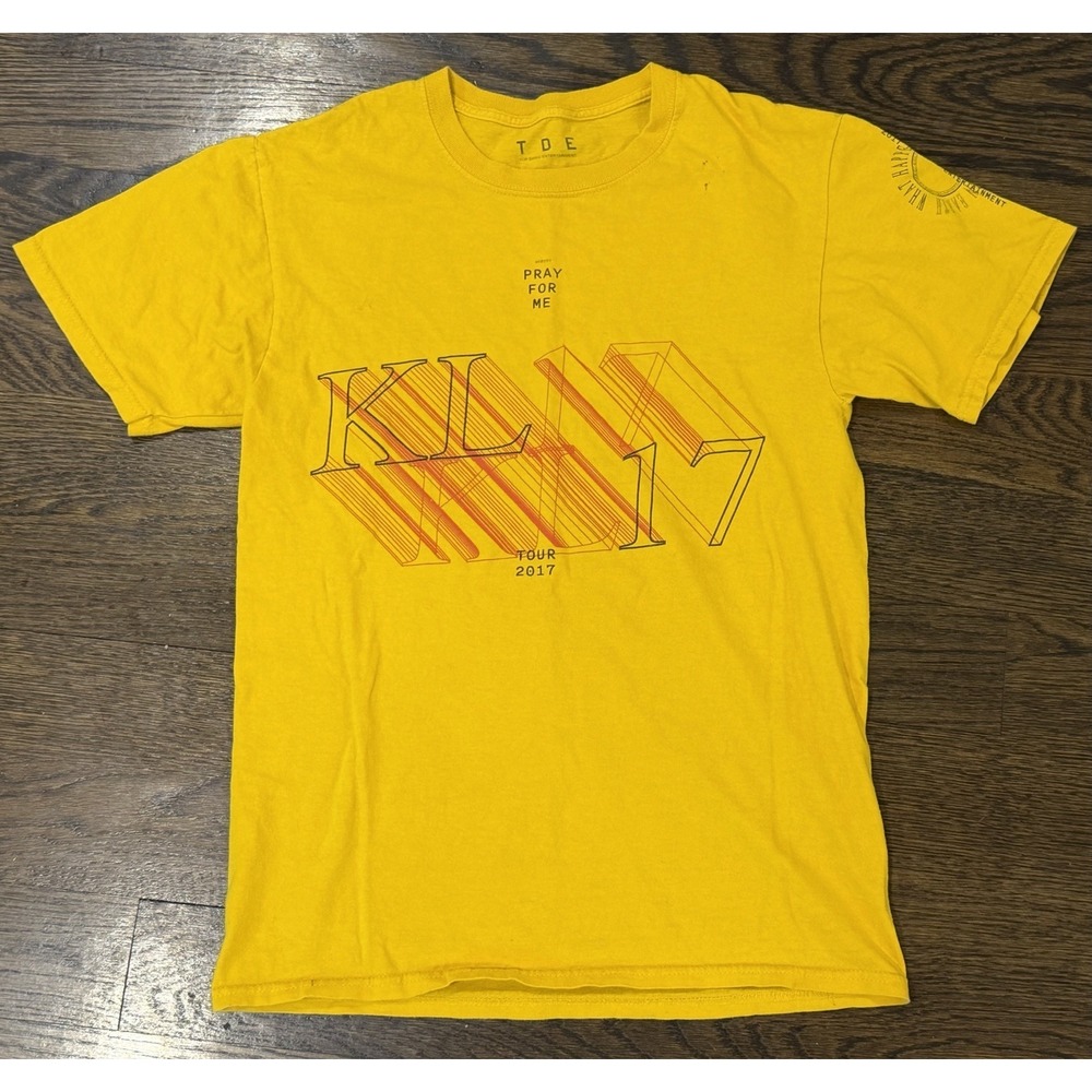 Kendrick Lamar DAMN 2017 Tour TDE Top Dawg Entertainment Yellow Tee Shirt Mens L